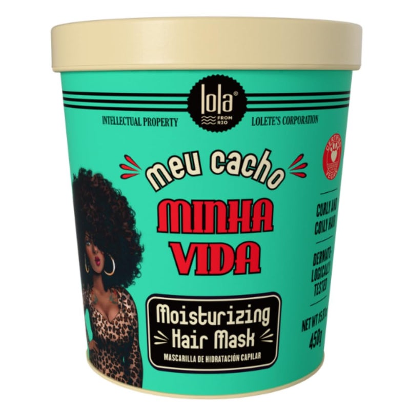 Lola From Rio - Meu Cacho Minha Vida - Moisturizing Hair Mask for Dry, Damaged Curly Hair, Restores, Repairs Hydrates, Moisturizes, Deep Conditioning Treatment 15.87 Fl Oz - Image 1